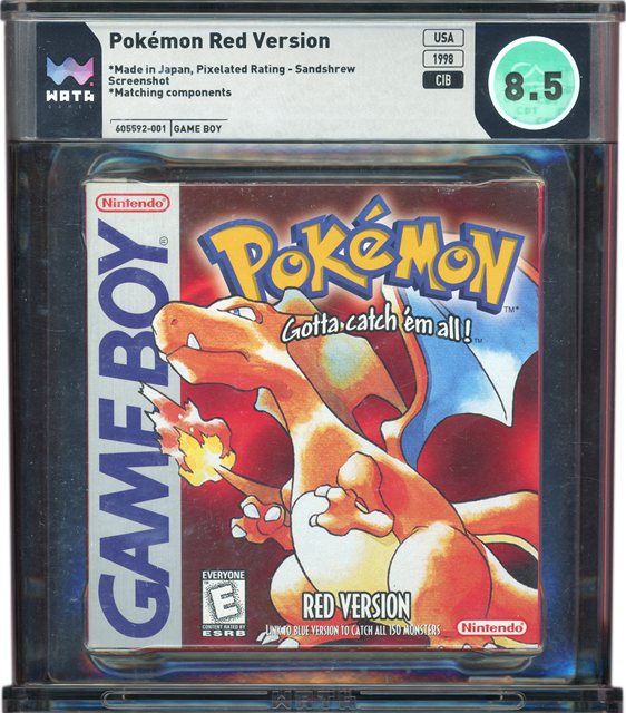 Pokemon Red Version Nintendo Game Boy GB WATA 8.5 CIB